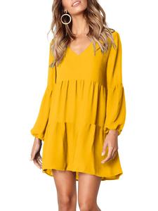 2021 Hot Selling Women <strong>Summer</strong> Tunic <strong>Dress</strong> V Neck Casual Loose Flowy Solid Aline Swing <strong>Shift</strong> <strong>Dresses</strong> - Product Image 6