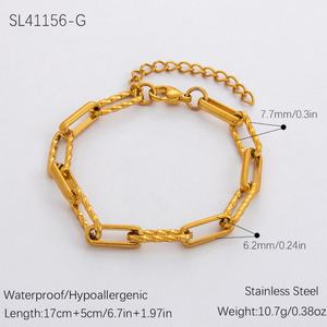 Wholesale Personalized 18K Hollow Chain Stainless Steel Bracelet Trendy <b>Charm</b> Jewelry for Anniversary Occasions - Product Image 6
