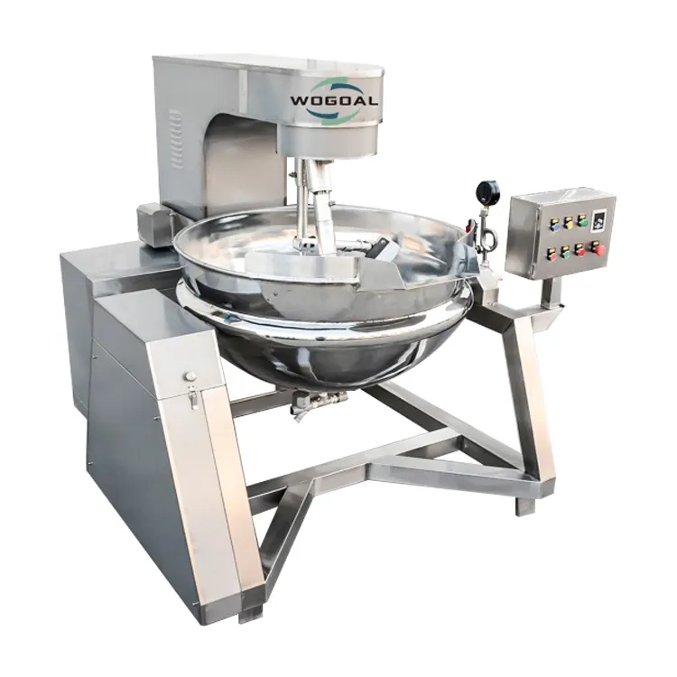 Endüstriyel elektrikli ısıtmalı pişirme mikser makinesi şeker kaynamış pot pişirme ceketli su ısıtıcısı için fıstıklı şeker