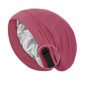 사용자 정의 로고 실크 새틴 안감 보닛 수면 모자 조정 가능한 다목적 헤어 케어 랩 커버 여성 남성 <span class=keywords><strong>slouchy</strong></span> 비니 곱슬 - Product Image 3