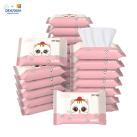QIMEI OEM Infant Sucette Lingettes 10PCS Bébé Eau Nettoyage Lingettes Humides Bébé Main et Bouche Lingettes