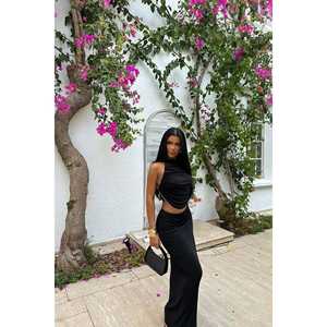 Costume formel noir avec jupe à boutons - Product Image 6