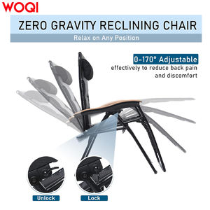 كرسي مستلق للعشب والتخييم في الحديقة من WOQI قابل للضبط مع عدم وجود جاذبية كرسي قابل للطي مع مسند للرأس وحامل للأكواب - Product Image 4