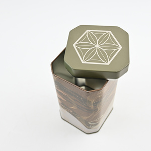 Lata de Té Metálica Hexagonal, Envase Decorativo de Hojalata, Empaque Personalizado Impreso para Almacenamiento de Té - Product Image 4