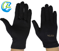 Gants en microfibre pour l'évaluation de l'étiquette haut de gamme, en polyéthylène RL, à revers droit