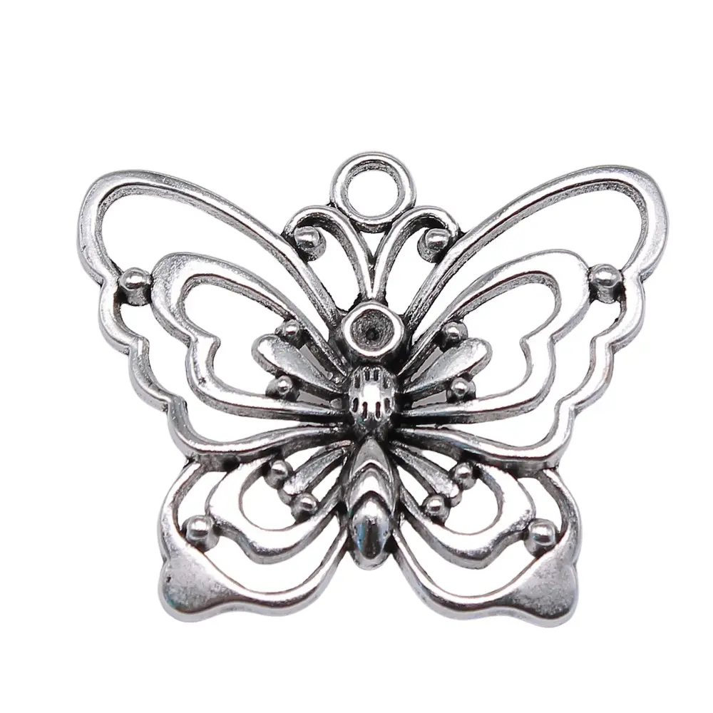 AA016545 Antique bronze butterfly Charm fit for Bracelets Necklace Pendant DIY Metal Jewelry 38x47mm