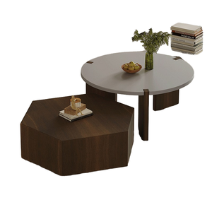 Modern Round <strong>Pine</strong> Wood Eco-Friendly <strong>Coffee</strong> <strong>Table</strong> with Tempered Glass Top Storage Drawer for Living Room Furniture - Product Image 3