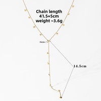 Collier long en forme de Y en acier inoxydable, minimaliste, délicat, bijoux de bureau quotidiens pour femmes