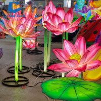 Lanterne en soie à thème 3D JFL-41 pour l'extérieur, lanterne de festival lumineuse personnalisée avec bande de dessin animé Mofit pour la décoration