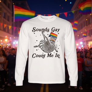 Camiseta de manga larga Sounds Gay Count Me In Raccoon Lgbt Pride - Product Image 3