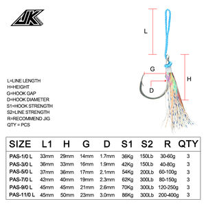 Hameçon de pêche à plumes lumineuses, accessoire en acier inoxydable, moulant, eau marine, - Product Image 4
