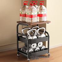 Carrito de Almacenamiento Multifuncional con Ruedas y Tablero de Mesa, Estante Metálico Móvil Pequeño para Sala de Estar