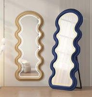 Le best-seller européen de l'habillage corporel pleine longueur haute définition de forme ondulée miroir floral Espejo Miroir
