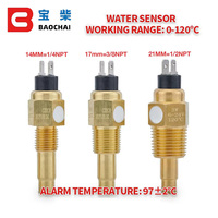 Sensor de Temperatura del Aceite del Motor Diésel con Rosca NPT de 1/2 y 21 mm, Sensor de Temperatura del Agua para Grupo Electrógeno