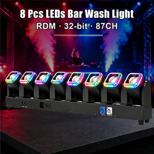 Barre <span class=keywords><strong>de</strong></span> projecteurs mobiles LED RGBW 8x60W pour scène, DMX512 RDM, contrôle auxiliaire par pixel, stroboscope, CRI95, 3200-7800K, pour <span class=keywords><strong>location</strong></span> événementielle/mariages - Product Image 2