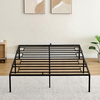 Cadre de lit simple moderne Chambre à coucher en métal Mobilier de dortoir pour une utilisation en appartement