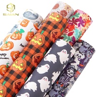 Personnages personnalisés en vinyle imprimé de squelette de sang d'Halloween en similicuir imprimé sur des arcs en vinyle pour bricolage artisanal de sacs à main