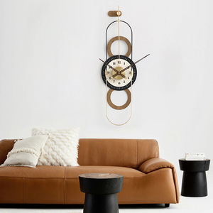 Nordic Minimalist <b>Wall</b> <b>Clock</b> Geometric Design <b>Silent</b> Quartz Movement Battery Powered Living Room Dining Room Decor - Product Image 3