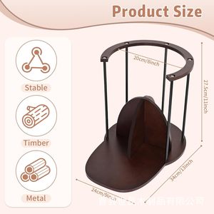Wooden Baseball Cap Storage Rack Metal <b>Hat</b> Organizer Stackable Display <b>Stand</b> For Caps And Accessories - Product Image 4