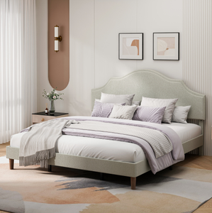 Lit moderne et simple, style nuage, pour la maison ou l'hôtel, tissu doux rembourré, taille king, réglable avec fonction massage - Product Image 3