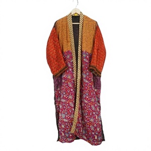 Recycled Silk Sari Kimono Bohemian Nightgown Women <b>Beach</b> Wear Sexy Silk Kimono Women's Vintage Silk Sari Casual Kimono <b>robe</b> - Product Image 1