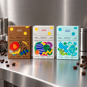 Boîtes d'emballage extérieures en papier pour café filtre avec logo personnalisé, boîtes pliantes blanches à bande déchirable pour produits de café et de collation - Product Image 4