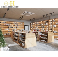 LED-Beleuchtung Holz-Buchpräsentationsvitrine Kinderbibliothek Bücherregal Runde Insel-Bücherregale
