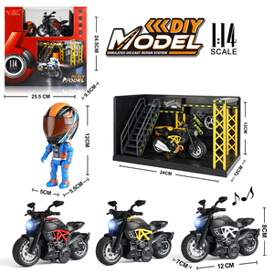 Mini moto en alliage moulé sous pression à l'échelle 1:14 avec <span class=keywords><strong>casque</strong></span> de stationnement simulé LED et musique - Product Image 4
