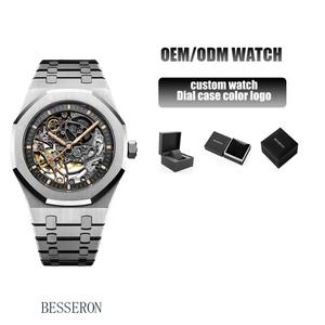 OEM Luxury Custom Watch 316L Stainless Steel Band and Case Multi-layer Hollow Out Dial <b>Automatic</b> Mechanical <b>Wristwatch</b> for Men - Product Image 2