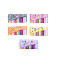 Dompet Tradisional Korea Tas Kain Sambungan Bambu Gaya Korea Bordir Berlian Multiwarna Tas Kecil Berlapis