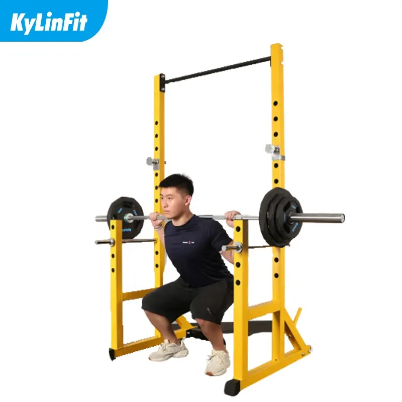 Kylinfit toptan vücut geliştirme eğitmen Pull Up raf çelik Squat standı yarım raf squat spor salonu raf nantong