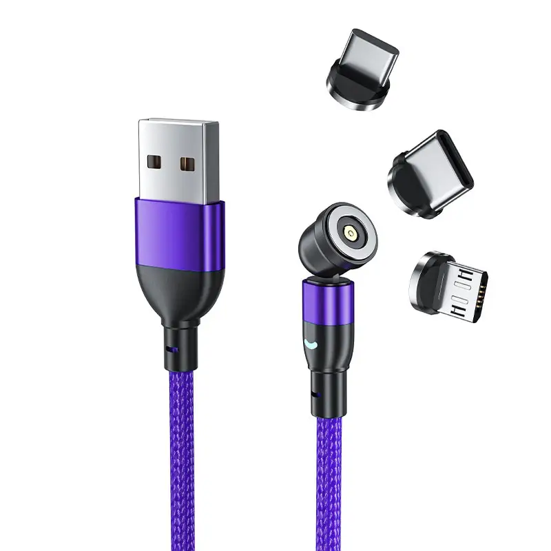 Groothandel 3 In 1 Magnetische Oplaadkabel Usb Naar Type C Micro Mobiele Telefoon Magneet Auto Datakabel Voor Iphone