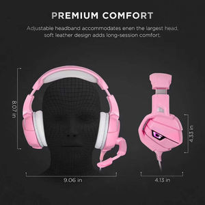 Audífonos Gamer LED al por Mayor, Audifono <span class=keywords><strong>ONIKUMA</strong></span> <span class=keywords><strong>K5</strong></span> Rosa, Audífonos para Juegos con Micrófono - Product Image 4