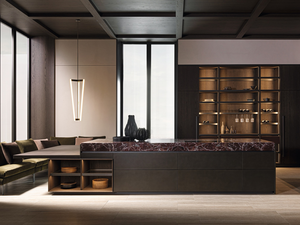 Modern <b>Kitchen</b> <b>Cabinet</b> with Marble Top and Frameless Design for Efficient Space Utilization in <b>Small</b> Apartments - Product Image 1