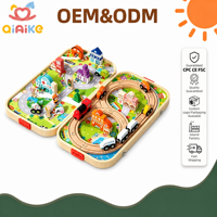Ensemble de blocs de construction en bois pour train et ville, jeu de société multifonctionnel, curling, bowling, ludo, jouet éducatif Montessori, OEM ODM