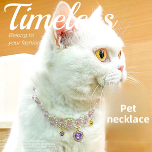 Original mascota gato perro collar exquisito colgante perla hecho a mano amor cuenta Simple elegante Collar al por mayor - Product Image 5