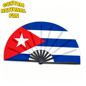 Abanicos Plegables Personalizados con la Bandera Nacional de Cuba, Artículos de Animación Ligeros y Portátiles para Eventos Deportivos y Reuniones Públicas - Product Image 1