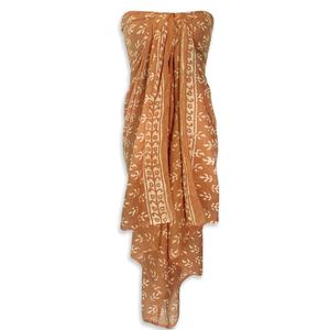 Hand Block Printed Cotton <b>Sarong</b> Beach Wrap Skirt Pareo Shawl Cotton Voile Scarf Floral Summer Wear - Product Image 5