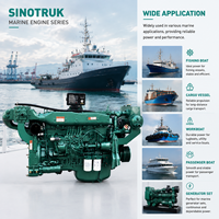 Moteur diesel marin SCDC Sinotruk WD615 WD615.61C01N 110 kW 150 CV 1800 tr/min 6 cylindres pour bateau de pêche et bateau de transport