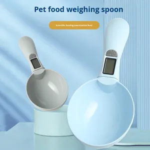 Cuillère à nourriture pour chien à motif solide Cuillère à peser électronique pour animaux de compagnie écologique Alimenté par batterie Bol en plastique Caractéristique automatique - Product Image 1