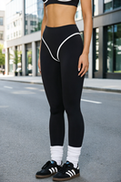 Ensemble soutien-gorge de sport dos nu et leggings pour femme - Tenue de yoga taille haute avec passepoil contrastant, vêtements de sport dos nu pour la gym et le fitness