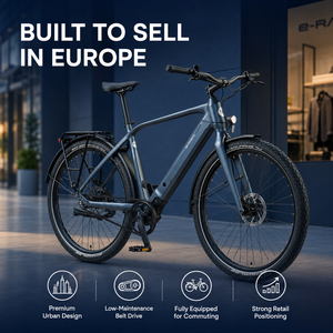 Vélo électrique urbain haut de gamme 27,5 pouces avec transmission par courroie en carbone, moteur central <span class=keywords><strong>VINKA</strong></span> 250W, freins hydrauliques Tektro - Product Image 2