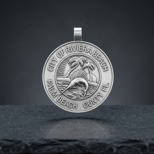 Pendentif personnalisé style hip-hop en forme de médaille urbaine, en argent sterling 925 plaqué or rose, 3,5 pouces - Product Image 3