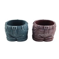 Pots de fleurs et jardinières d'extérieur personnalisés en ciment fait main, forme pantalon, bleu rose, écologiques, durables, grand format