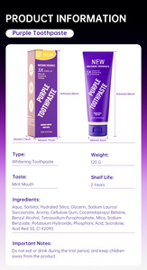 Custom Logo Teeth Whitening <strong>Toothpaste</strong> 65g/120g Purple Tooth <strong>Colour</strong> <strong>Corrector</strong> Instant White <strong>Toothpaste</strong> Wholesale - Product Image 2