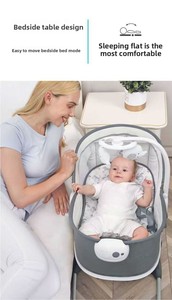 Lit de bébé pliable multifonctionnel 6-en-1, berceau à hauteur réglable et détachable pour nouveau-né de 0 à 36 mois, utilisation à domicile et en voyage, sécurité garantie - Product Image 5