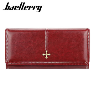 Portefeuille long pour femme Baellerry en cuir PU, multi-emplacements pour cartes, fermeture éclair, grande capacité, sac à main rétro, bordeaux - Product Image 5