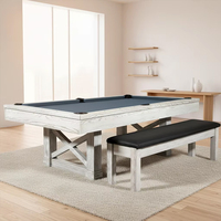 Table de billard américaine de style antique avec banc, à plateau en ardoise, de 7, 8 et 9 pieds, conforme aux normes de tournoi, à vendre