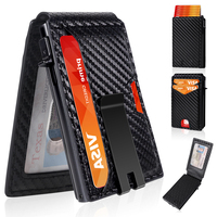 Dompet Pop Up Minimalis Logo Custom Pria, Anti RFID, Penahan Kartu Kredit Aluminium dengan Penjepit Uang, Grosir, Kantong Depan
