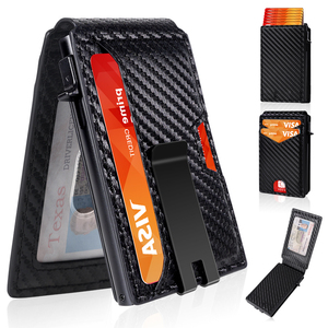 Portefeuille Pop-up Minimaliste Personnalisé avec Logo pour Hommes, Porte-cartes de Crédit en Aluminium Anti-RFID avec Pince à Billets, Étui de Poche Avant en Gros - Product Image 1